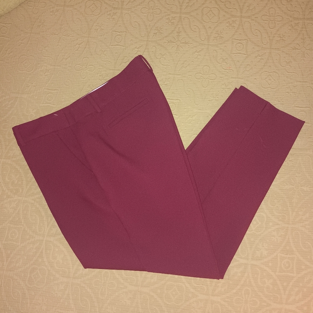 Talbots Women's Burgundy Beautifully Tailored Dress Pants 14